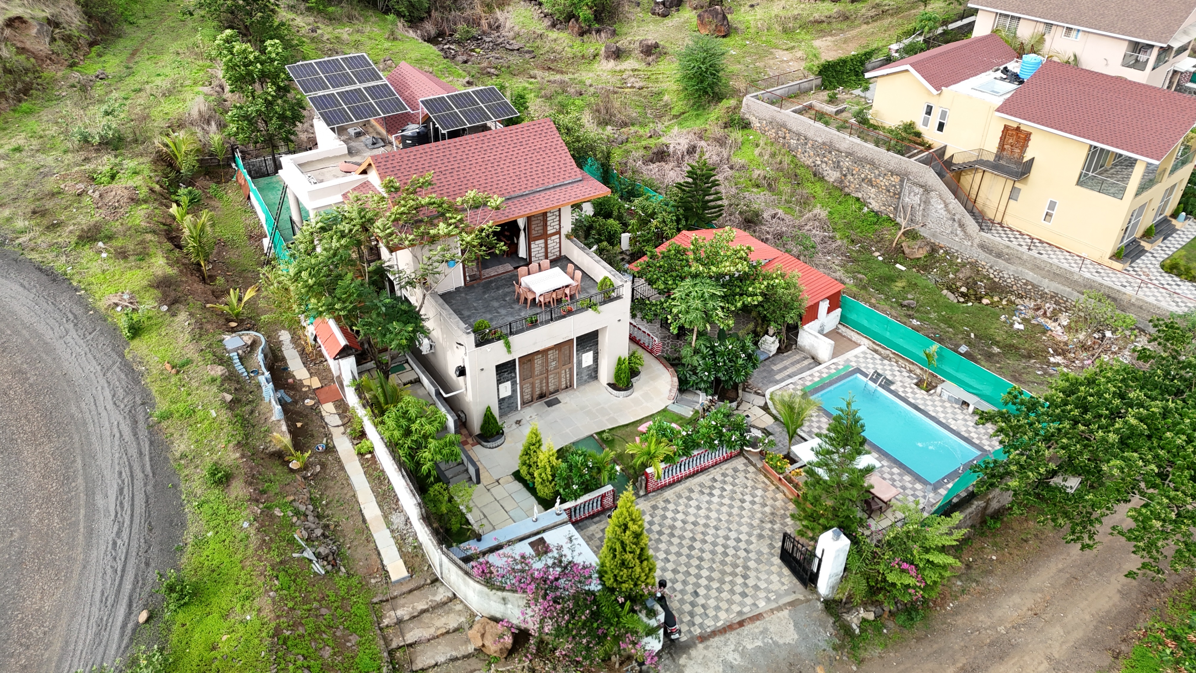 3 BHK + 1 Bunk Bed + 1 Tent House with private Pool Farm Villa- Gaikwads Woods Villa